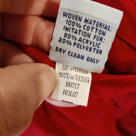 GAP Reversible Red Faux Fur Lined Zip Up Vest Size Small - Picture 4 of 9